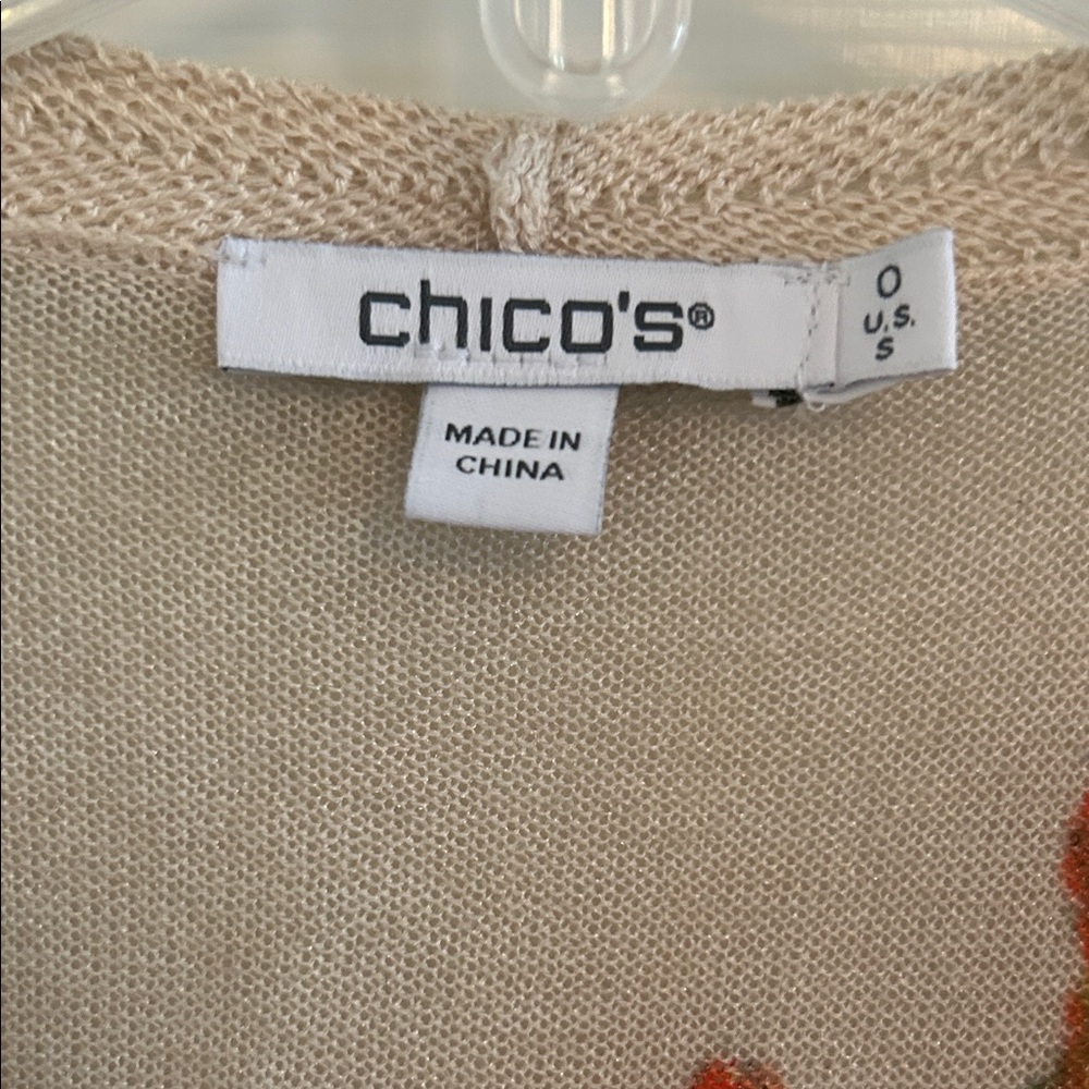 Chico's Vibrant Floral Open Cardigan - Picture 4 of 6